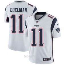 Mens New England Patriots #11 Julian Edelman Game White Vapor Road Jersey Bestplayer